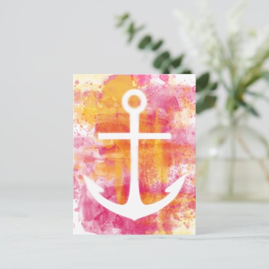 Carte Postale Aquarelle rose (Debout devant)