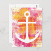 Carte Postale Aquarelle rose (Devant / Derrière)