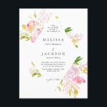 Carte Postale Aquarelle Rose Bouquet Diamond Faire-part de maria<br><div class="desc">Les roses d'aquarelle de couleur crème et blanche soulignent cette collection. La suite mariage complète est disponible ici https://www.zazzle.com/collections/boho_watercolor_blooms-119684716733349178</div>