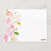 Carte Postale Aquarelle Rose Bouquet Diamond Faire-part de maria (Dos)