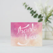 Carte Postale Aquarelle rose et violet Merci Ombre (Debout devant)