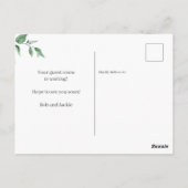 Carte Postale Aquarelle rose floral Nous avons déplacé Faire-par (Dos)