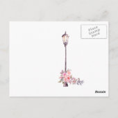 Carte Postale Aquarelle rose Floral Thème Paris Conduire par Dou (Dos)