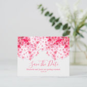 Carte Postale Aquarelle rose Hydrangée Enregistrer la date (Debout devant)