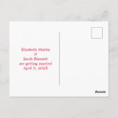 Carte Postale Aquarelle rose Hydrangée Enregistrer la date (Dos)