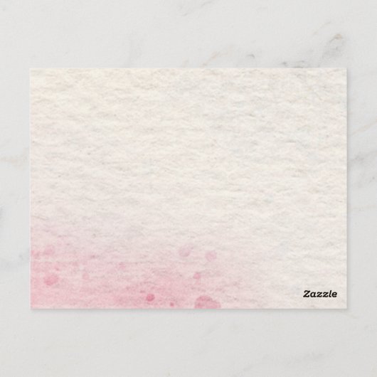 Carte Postale Aquarelle rose Merci (Dos)