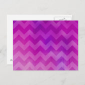 Carte Postale Aquarelle rose Ombre Chevron (Devant / Derrière)