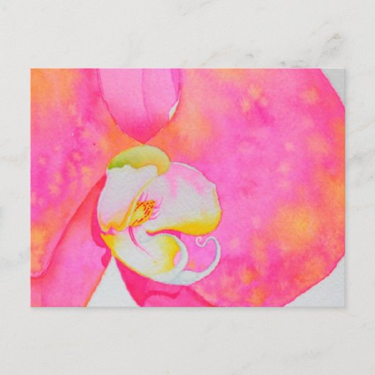 Carte Postale Aquarelle rose orangée tropicale (Devant)
