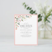 Carte Postale Aquarelle rose Pêche Retard Floral Date (Debout devant)