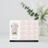 Carte Postale Aquarelle rose Porte Immobilier 2025 Calendrier (Debout devant)