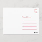 Carte Postale Aquarelle Rose Rose Merci Floral (Dos)