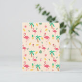 Carte Postale Aquarelle rose tendance tropical flamingo floral (Debout devant)