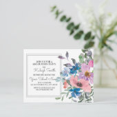 Carte Postale Aquarelle rose violet Aquarelle Florale Graduation (Debout devant)