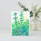 Carte Postale Aquarelle Rosemary Herbe Bleu (Debout devant)