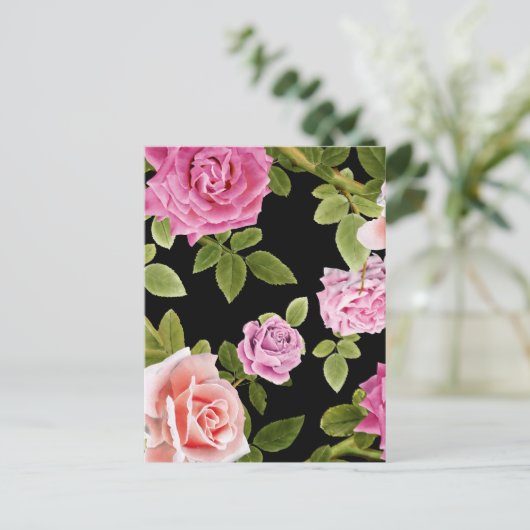 Carte Postale Aquarelle Roses 20 (Debout devant)