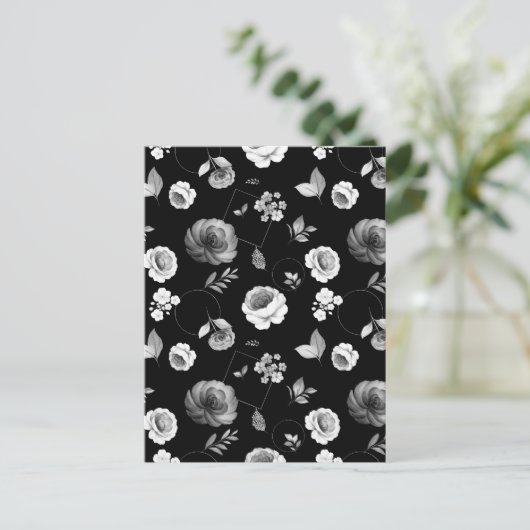 Carte Postale Aquarelle Roses 33 (Debout devant)