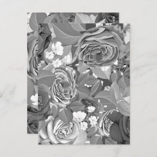 Carte Postale Aquarelle Roses 39 (Devant / Derrière)