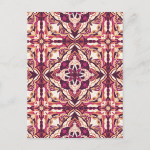 Carte Postale Aquarelle Rouge Azulejo Carrelage espagnol