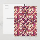 Carte Postale Aquarelle Rouge Azulejo Carrelage espagnol (Devant / Derrière)