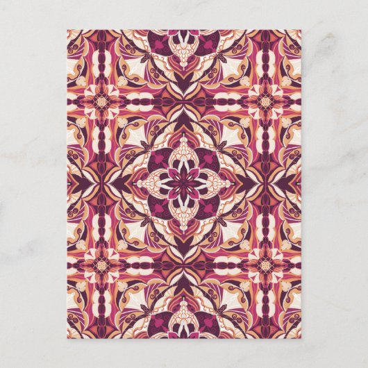 Carte Postale Aquarelle Rouge Azulejo Carrelage espagnol (Devant)