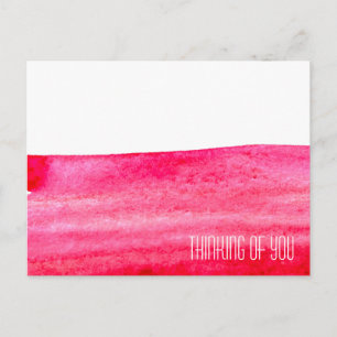 Carte Postale Aquarelle rouge rubis minimaliste