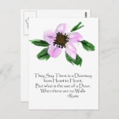 Carte postale aquarelle Rumi de porte (Devant / Derrière)