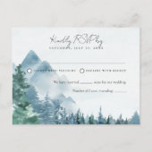 Carte Postale Aquarelle Rustique Dusty Blue Wedding RSVP (Devant)