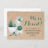 Carte Postale Aquarelle rustique Faire-part de déplacement Succu (Devant / Derrière)