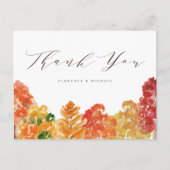 Carte Postale Aquarelle rustique Forêt d'automne Merci d'automne (Devant)