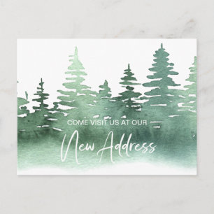 Carte Postale Aquarelle rustique Pine Trees Changer d'adresse