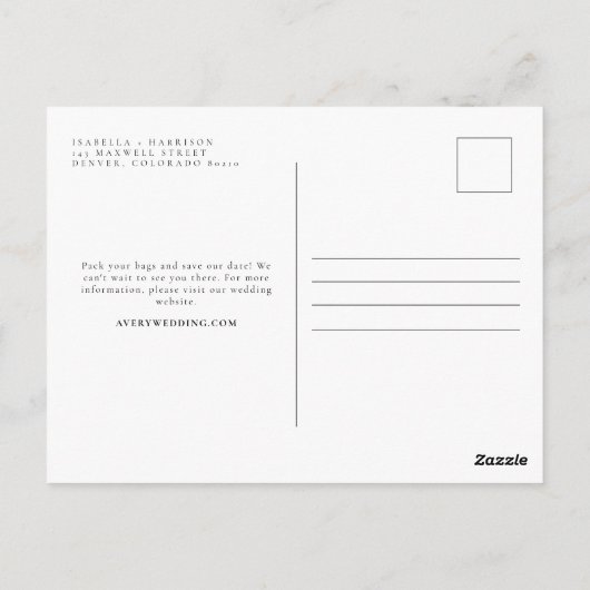 Carte Postale Aquarelle Santorini Grèce Skyline Enregistrer la d (Dos)