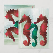 Carte Postale Aquarelle Seahors Nautique (Devant / Derrière)