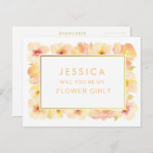 Carte Postale Aquarelle Serez-Vous Ma Demande Flower Girl (Devant / Derrière)