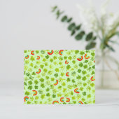 Carte Postale Aquarelle Shamrock & Rainbows Irish St Patty's (Debout devant)