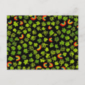 Carte Postale Aquarelle Shamrock & Rainbows Irish St Patty's (Devant)