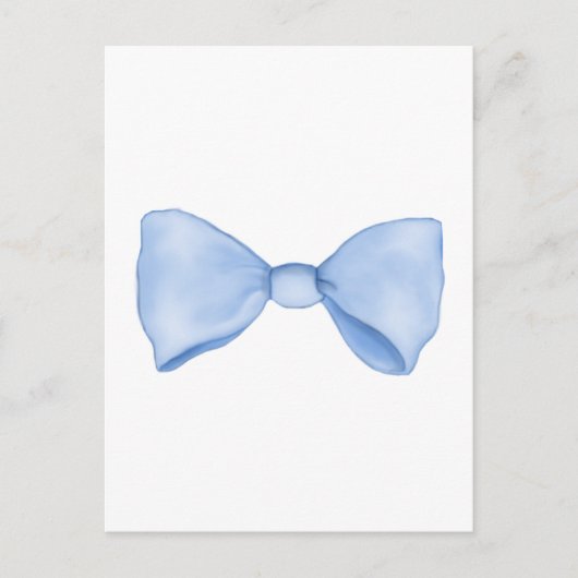 Carte Postale Aquarelle simple Bébé Bleu Bow (Devant)