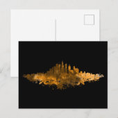 Carte Postale Aquarelle Skyline de Chicago en orange (Devant / Derrière)