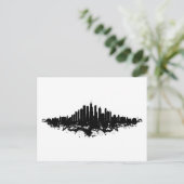 Carte Postale Aquarelle Skyline de Chicago noir et blanc (Debout devant)