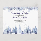 Carte Postale Aquarelle Snowflakes Mariage d'hiver Enregistrer l (Devant)
