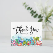 Carte Postale Aquarelle sous le thème de la mer Anniversaire Mer (Debout devant)