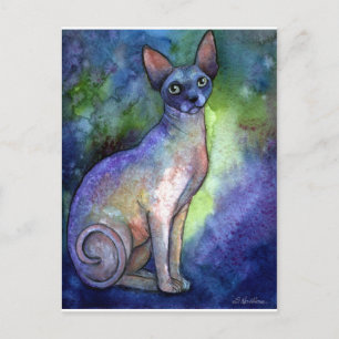 Carte Postale Aquarelle Sphynx Sphinx Cat # 2 peinture