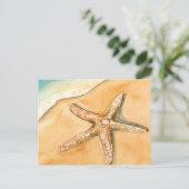 Carte Postale Aquarelle Starfish sur la plage (Debout devant)