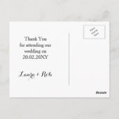 Carte Postale aquarelle succulent mariage Merci notes (Dos)