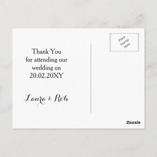 Carte Postale aquarelle succulent mariage Merci notes (Dos)