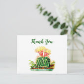 Carte Postale Aquarelle Succulent Merci Floral Cactus (Debout devant)