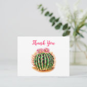 Carte Postale Aquarelle Succulent Merci Floral Cactus (Debout devant)