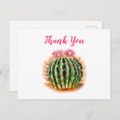 Carte Postale Aquarelle Succulent Merci Floral Cactus (Devant / Derrière)