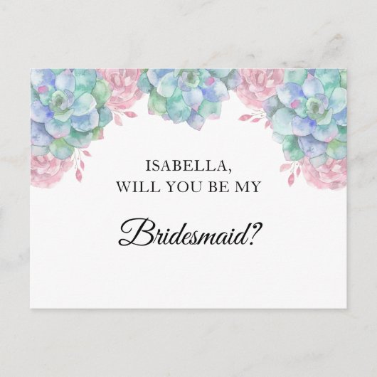 Carte Postale Aquarelle succulente. (Devant)