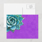 Carte Postale Aquarelle Succulente dentelle pourpre (Devant / Derrière)