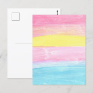 Carte Postale Aquarelle Sunset Horizon Abstraite